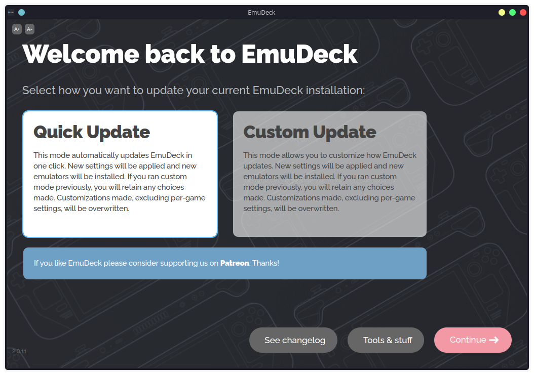 스팀덱의 에뮤덱(EmuDeck) 에뮬레이터 업데이트
